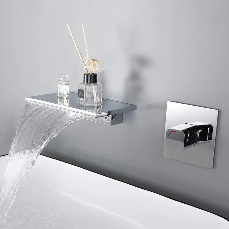 Wall Mounted Bathroom Sink Tap Single Handle 2 Hole Basin Tap -Bathlova