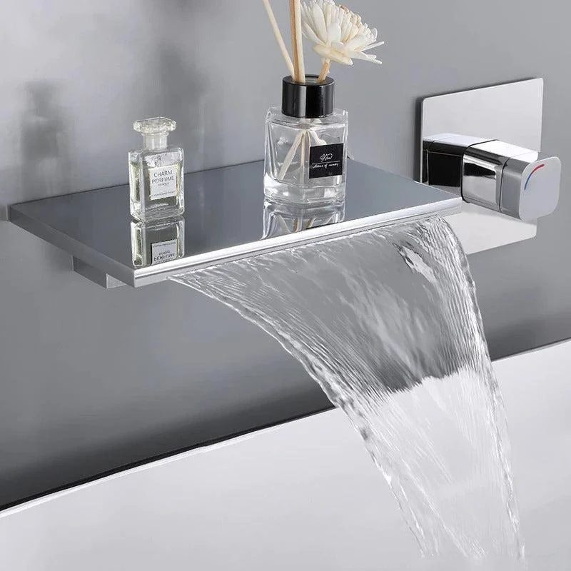 Wall Mounted Bathroom Sink Tap Single Handle 2 Hole Basin Tap -Bathlova