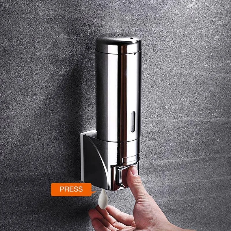 Wall Mounted Bathroom Stainless Steel Hand Liquid Soap Dispenser -Bathlova