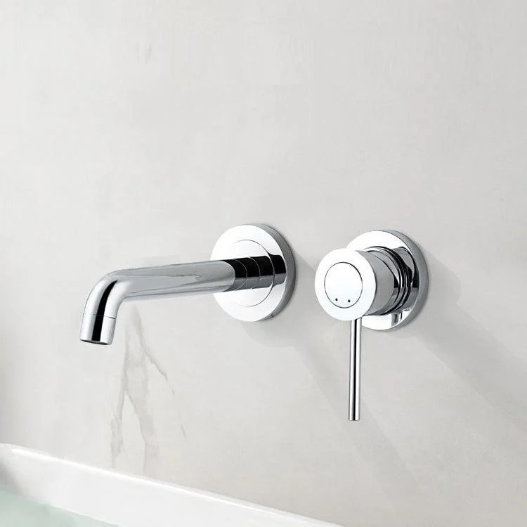 Wall Mounted Bathroom Tap 2 Hole Taps Low Arc Chrome Sink Tap -Bathlova