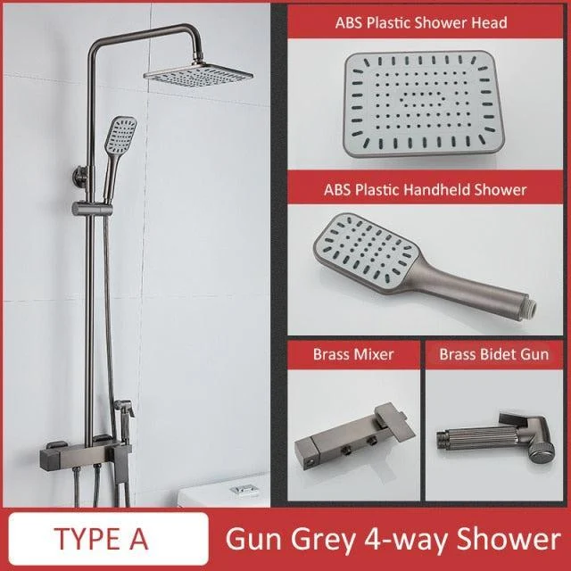 Wall Mounted Bathroom Tap Chrome Black Rain Shower Head Bath Tap -Bathlova