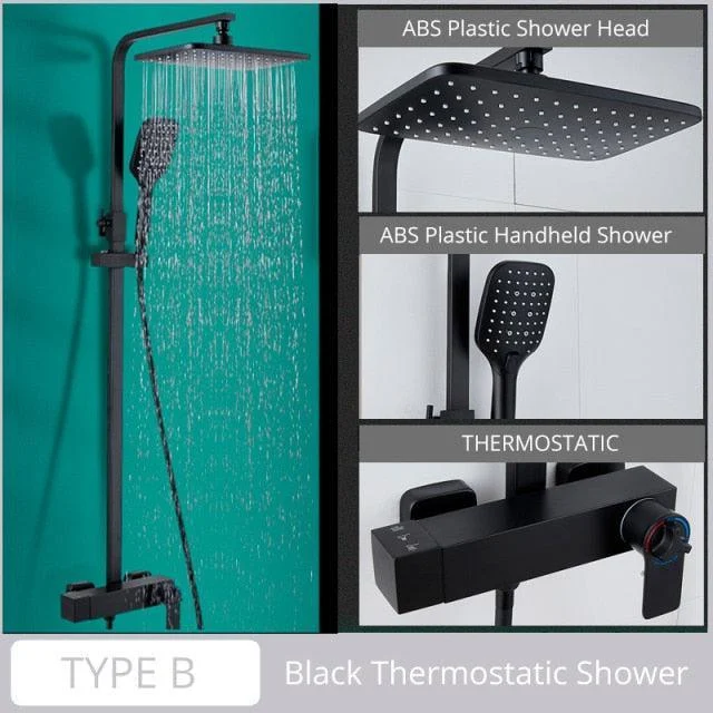 Wall Mounted Bathroom Tap Chrome Black Rain Shower Head Bath Tap -Bathlova