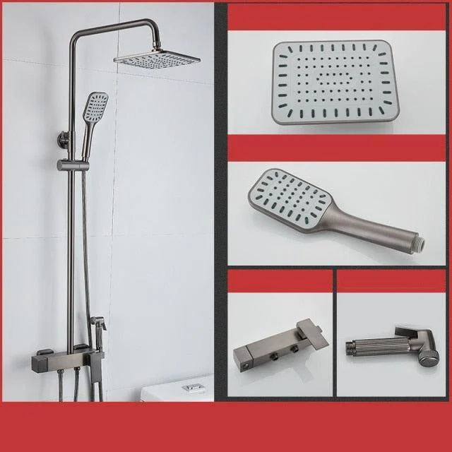 Wall Mounted Bathroom Tap Chrome Black Rain Shower Head Bath Tap -Bathlova