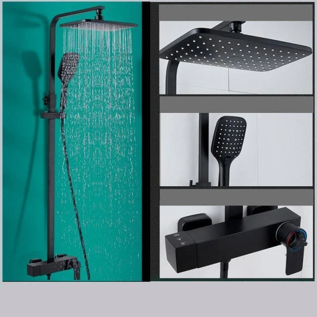 Wall Mounted Bathroom Tap Chrome Black Rain Shower Head Bath Tap -Bathlova