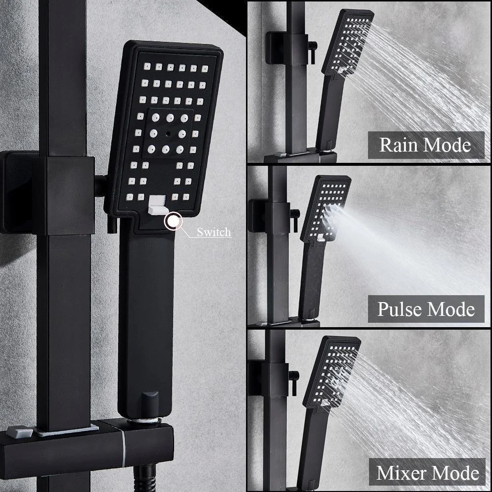 Wall Mounted Bathroom Tap Matte Black Rain Shower Bath Tap -Bathlova