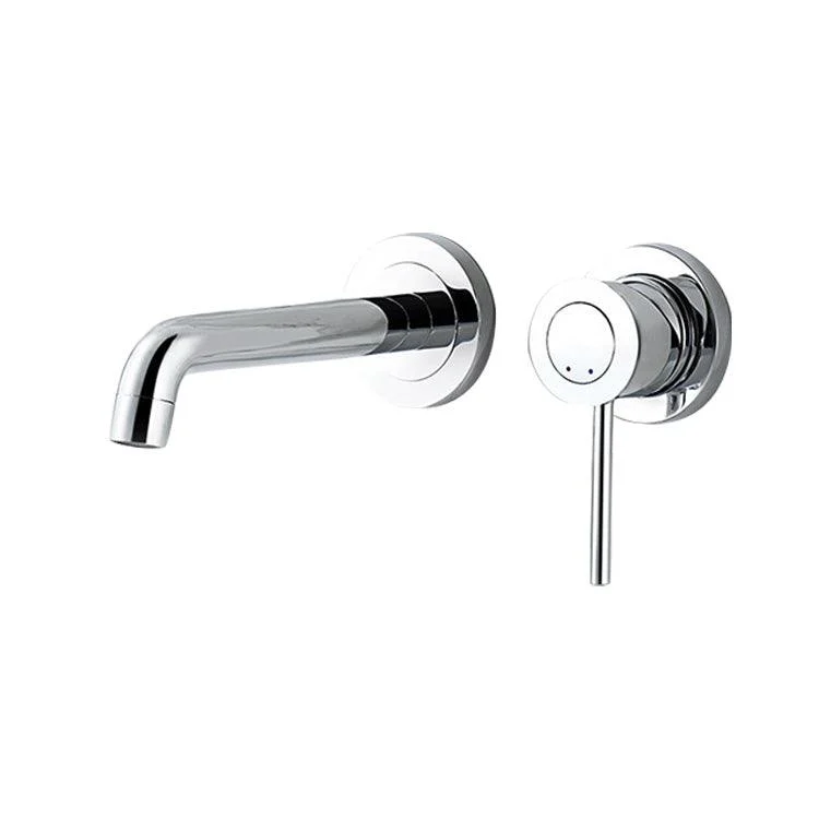 Wall Mounted Bathroom Tap Single-handle Low Arc Chrome Tap -Bathlova