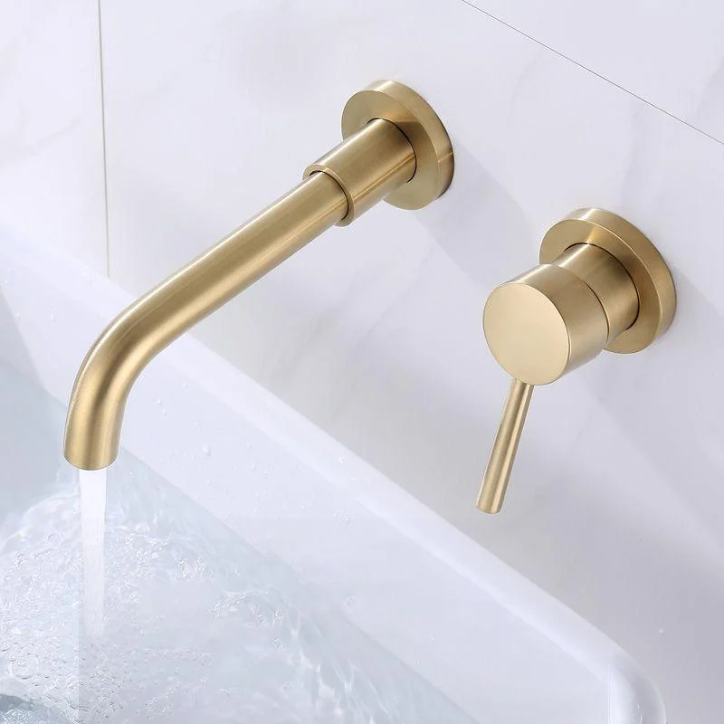 Wall Mounted Bathroom Tap Swivel Spout Low Arc 2 Hole Taps -Bathlova