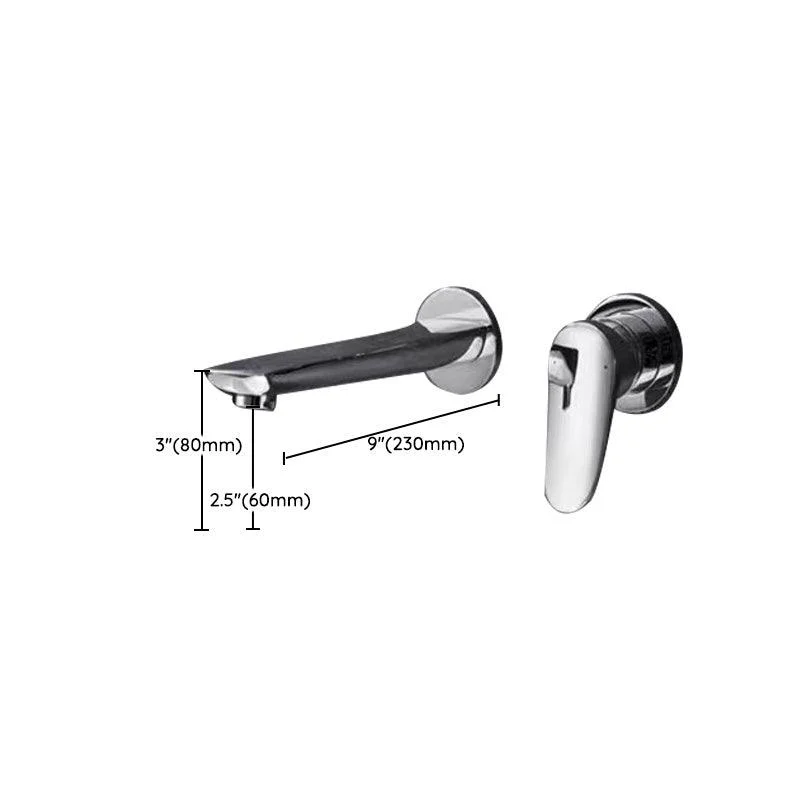 Wall Mounted Bathroom Tap Waterfall Spout with Lever Handle -Bathlova