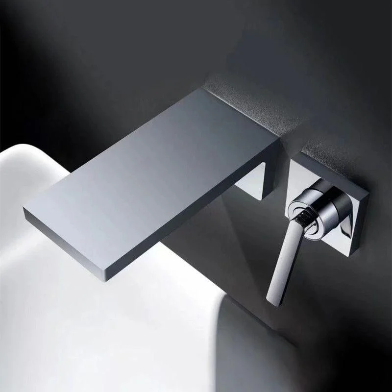 Wall Mounted Bathroom Tap Waterfall Spout with Lever Handle -Bathlova