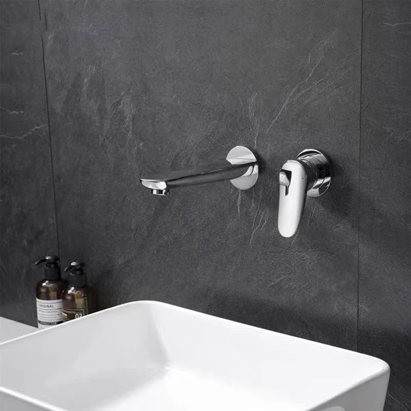 Wall Mounted Bathroom Tap Waterfall Spout with Lever Handle -Bathlova