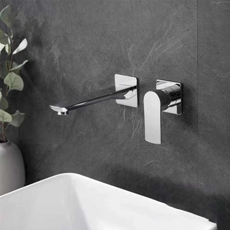 Wall Mounted Bathroom Tap Waterfall Spout with Lever Handle -Bathlova