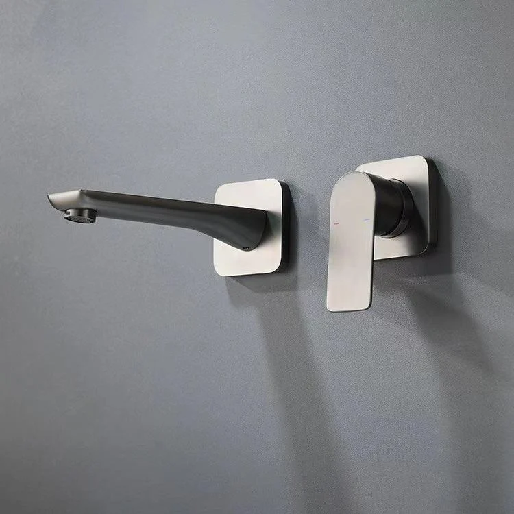 Wall Mounted Bathroom Tap Waterfall Spout with Lever Handle -Bathlova