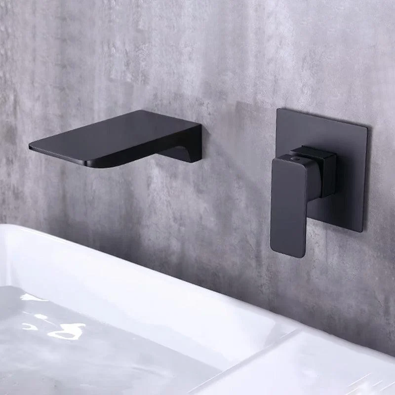 Wall Mounted Bathroom Tap Waterfall Spout with Lever Handle -Bathlova