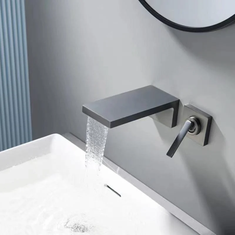 Wall Mounted Bathroom Tap Waterfall Spout with Lever Handle -Bathlova