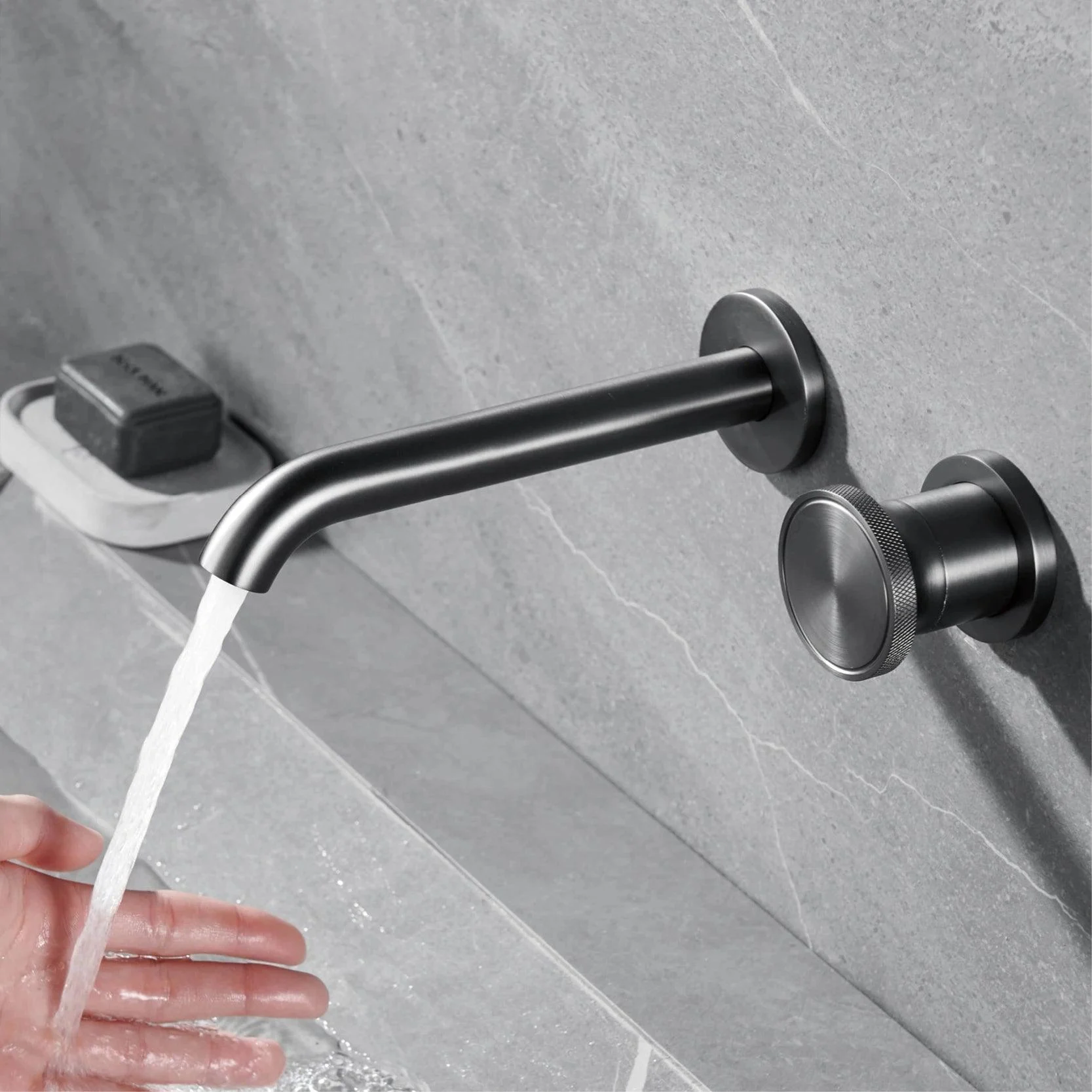 Wall Mounted Bathroom Tap With Concealed Single Handle Simple Basin Tap -Bathlova