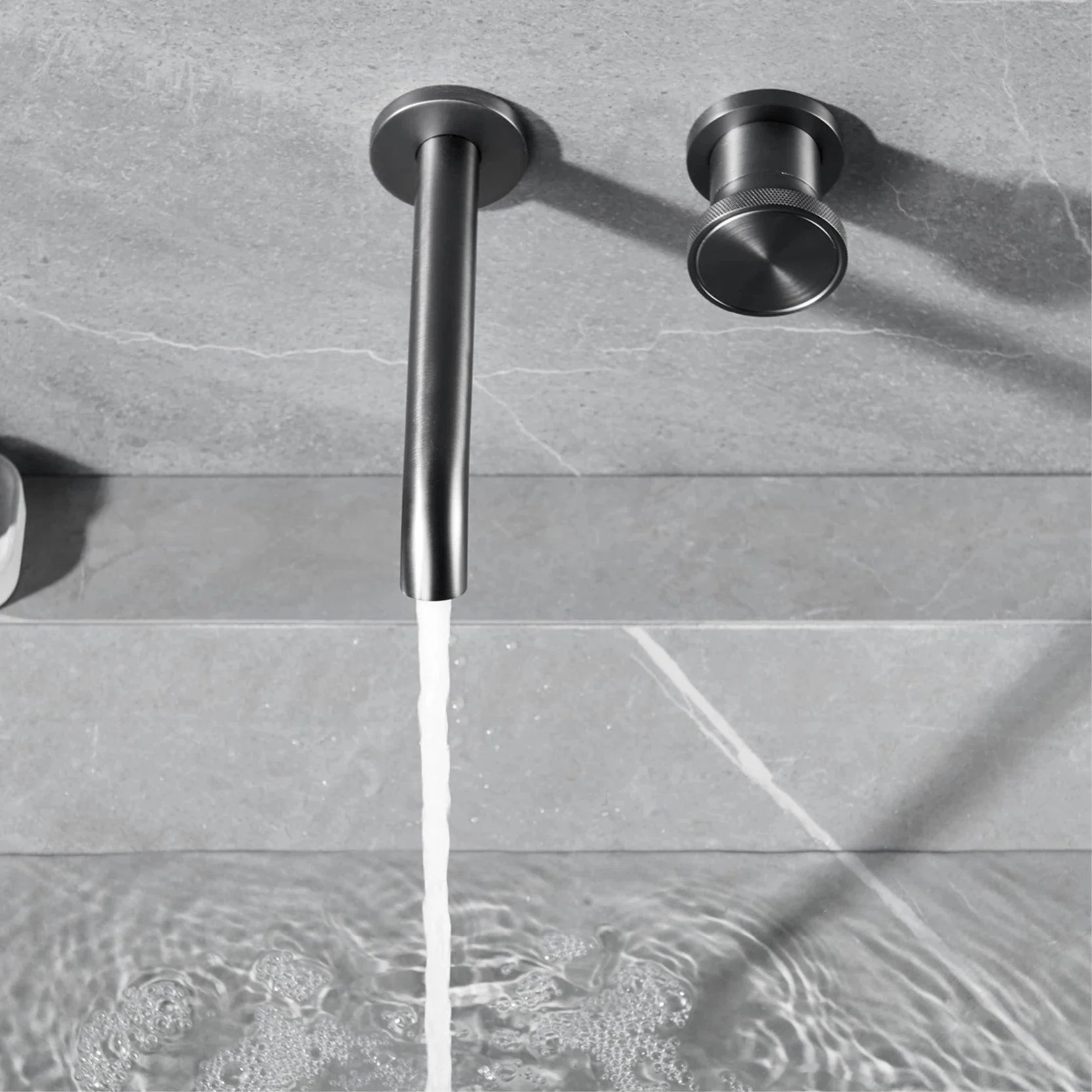 Wall Mounted Bathroom Tap With Concealed Single Handle Simple Basin Tap -Bathlova