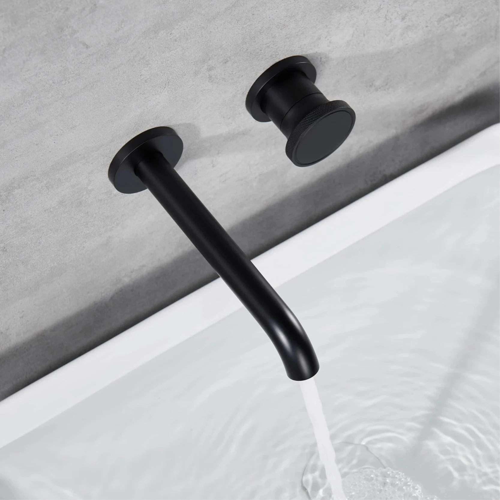 Wall Mounted Bathroom Tap With Concealed Single Handle Simple Basin Tap -Bathlova