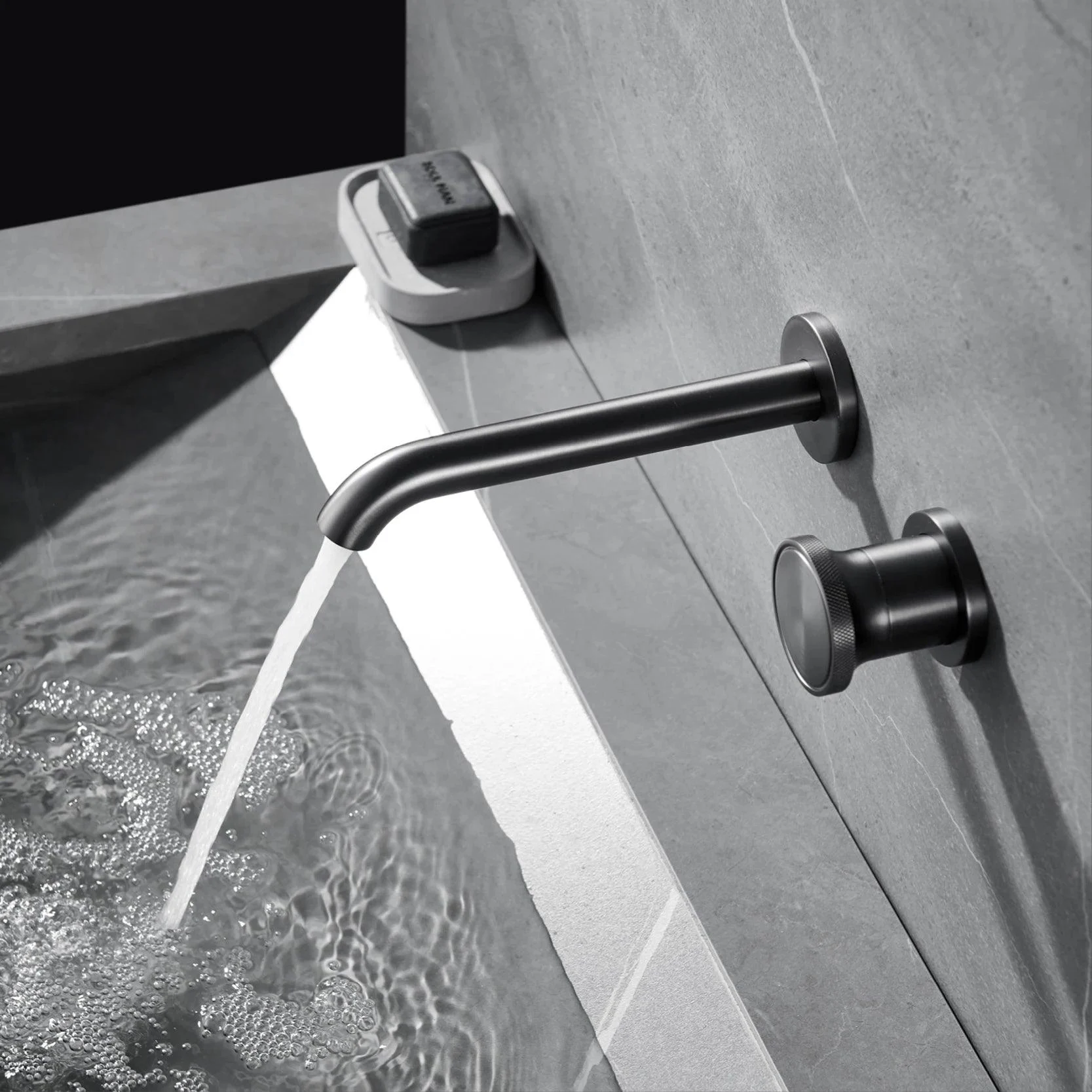 Wall Mounted Bathroom Tap With Concealed Single Handle Simple Basin Tap -Bathlova