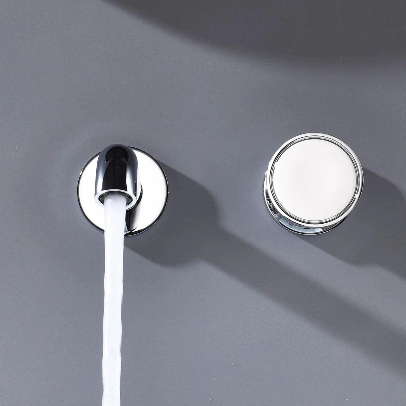 Wall Mounted Bathroom Tap With Concealed Single Handle Simple Basin Tap -Bathlova