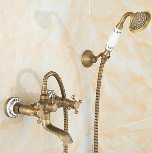 Wall Mounted Bathroom Tap with Hand Shower Set -Bathlova