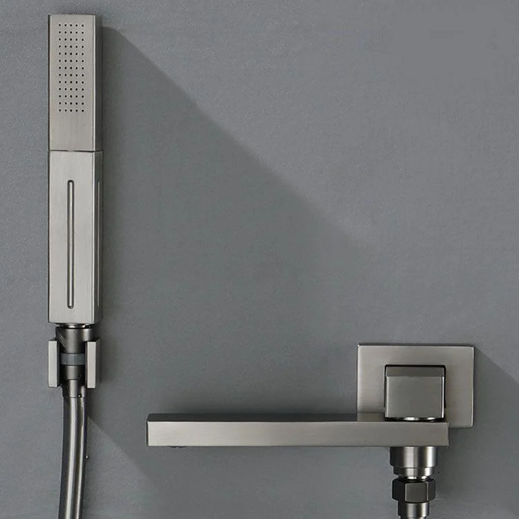 Wall Mounted Bathtub Tap Handheld Shower Head Rod Handle Tap -Bathlova