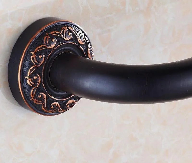 Wall Mounted Black Antique Brass Classy Bathroom Grab Bar Handrail -Bathlova