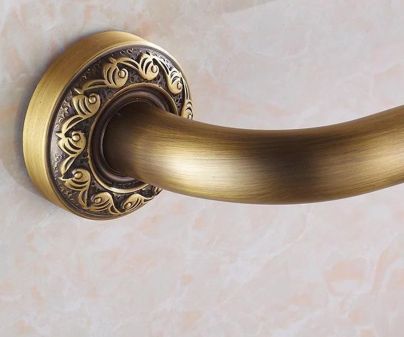 Wall Mounted Black Antique Brass Classy Bathroom Grab Bar Handrail -Bathlova