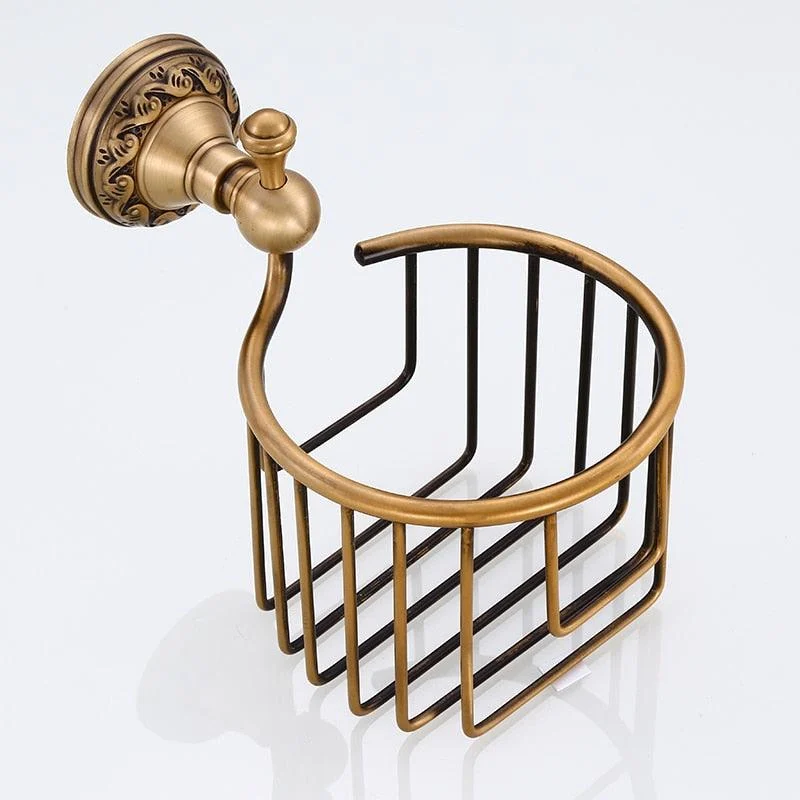 Wall Mounted Brass Toilet Paper Holder Antique Finishing Roll Holder -Bathlova