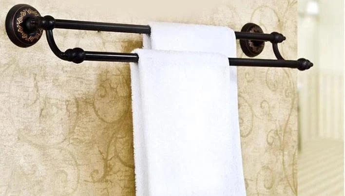 Wall Mounted Double Towel Bar Bathroom Accessory -Bathlova