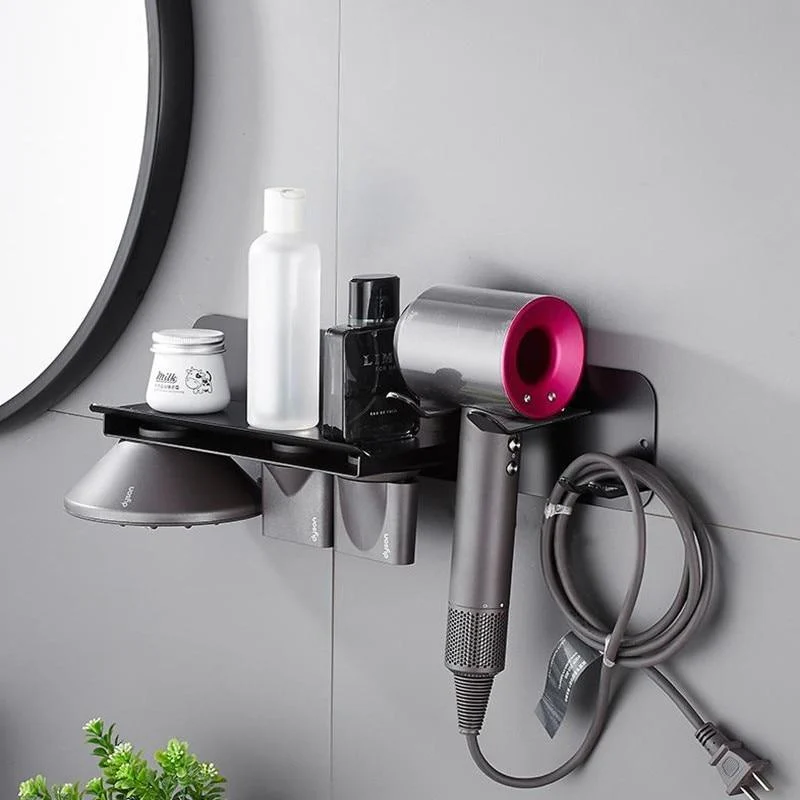 Wall Mounted Hairdryer and Hair Accessories Shelf -Bathlova