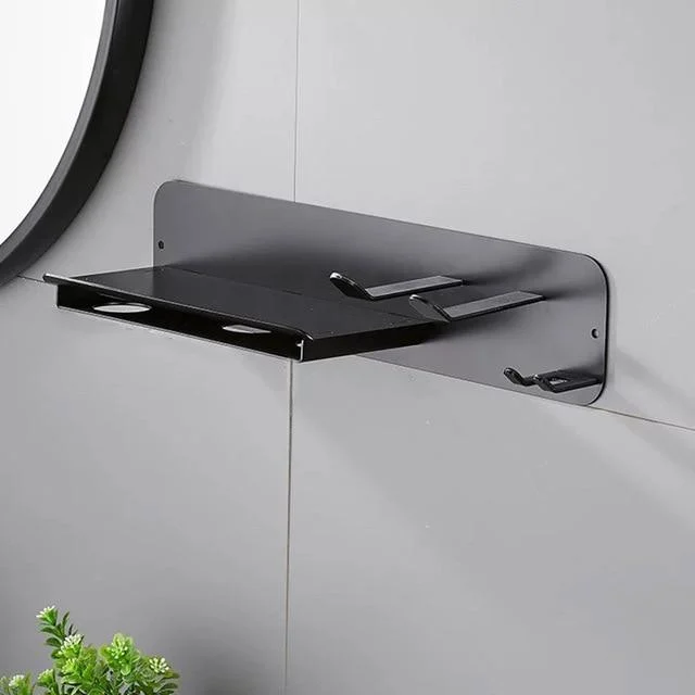 Wall Mounted Hairdryer and Hair Accessories Shelf -Bathlova