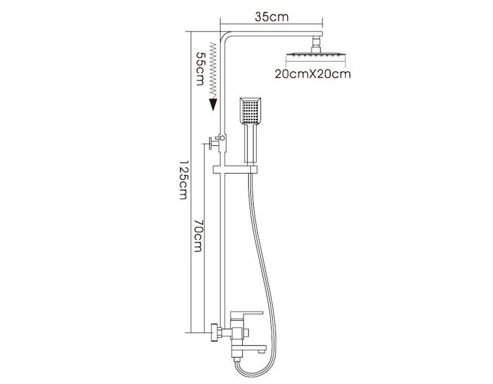 Wall Mounted Hot & Cold Water Mixer Rain Shower Tap System Set -Bathlova