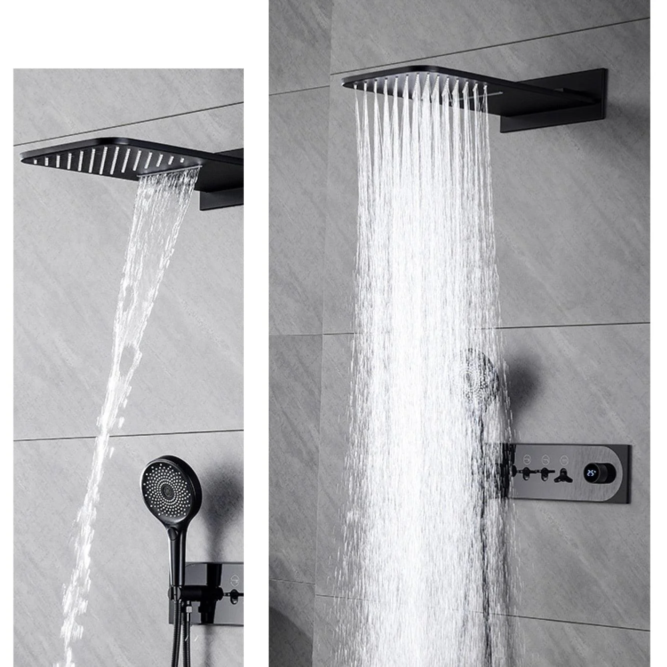 Wall-mounted Intelligent Digital Display Design Dual-control Shower -Bathlova