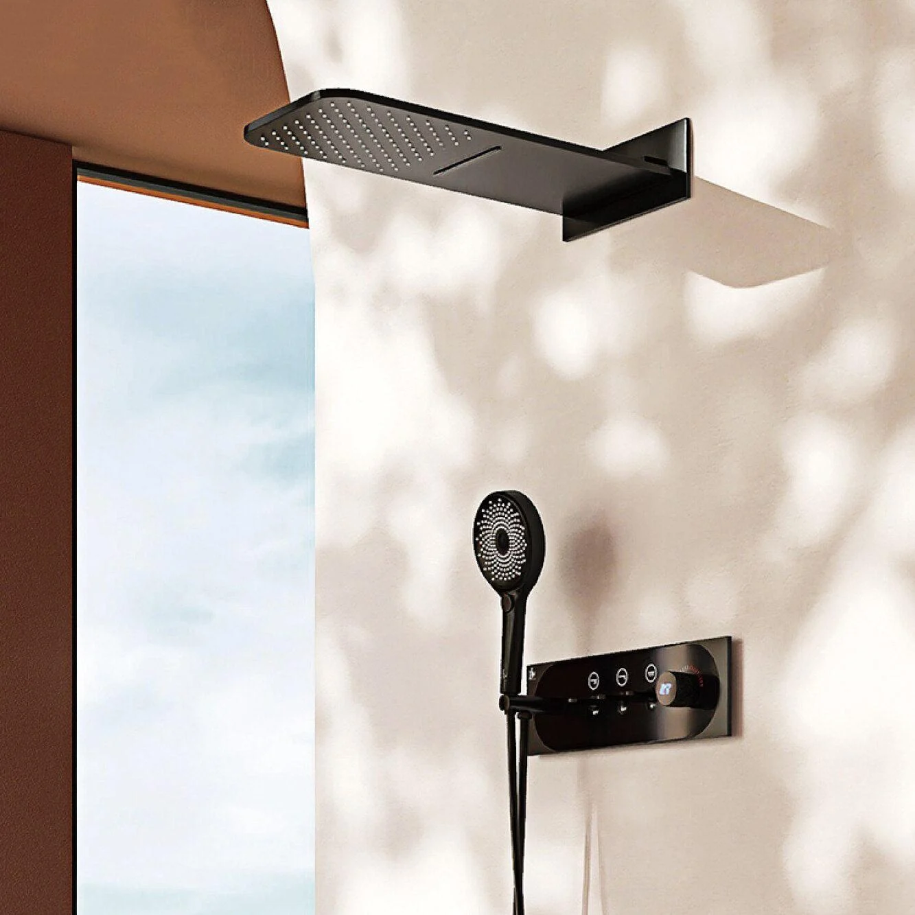 Wall-mounted Intelligent Digital Display Design Dual-control Shower -Bathlova