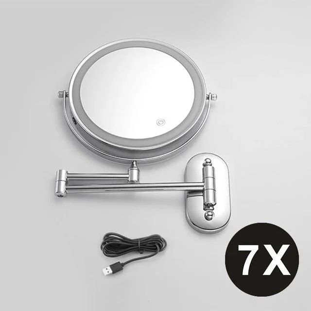 Wall Mounted Makeup Mirror 3X-10X Magnifying 3 color LED light Mirror -Bathlova