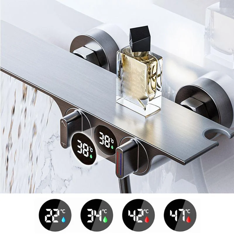 Wall Mounted Metal Bathroom Tap Low Arc Waterfall Tub Filler -Bathlova