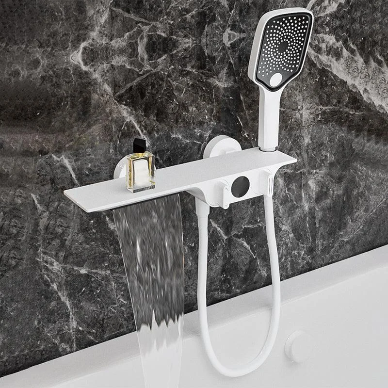 Wall Mounted Metal Bathroom Tap Low Arc Waterfall Tub Filler -Bathlova