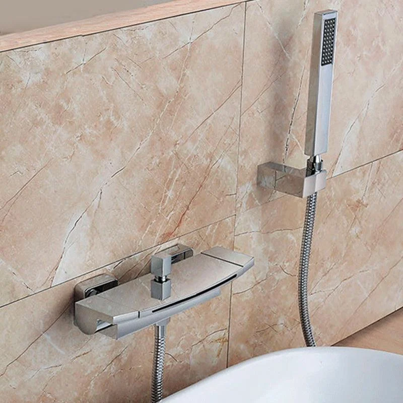 Wall Mounted Metal Freestanding Tub Filler Two Handles Freestanding Tap -Bathlova