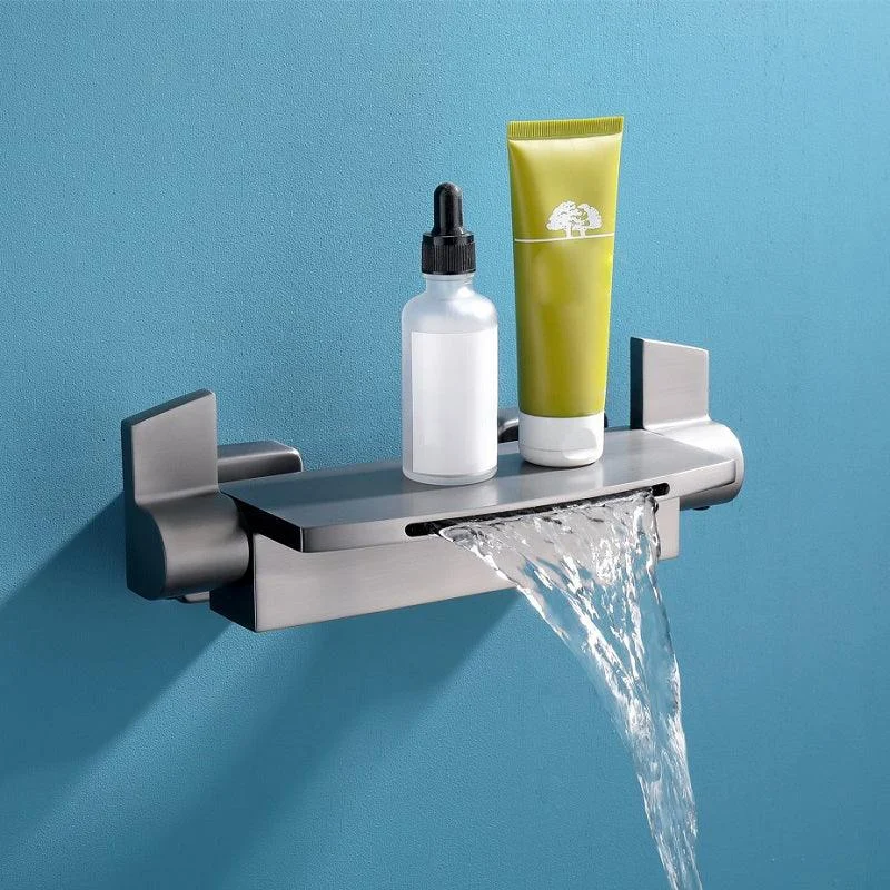 Wall Mounted Metal Freestanding Tub Filler Two Handles Freestanding Tap -Bathlova