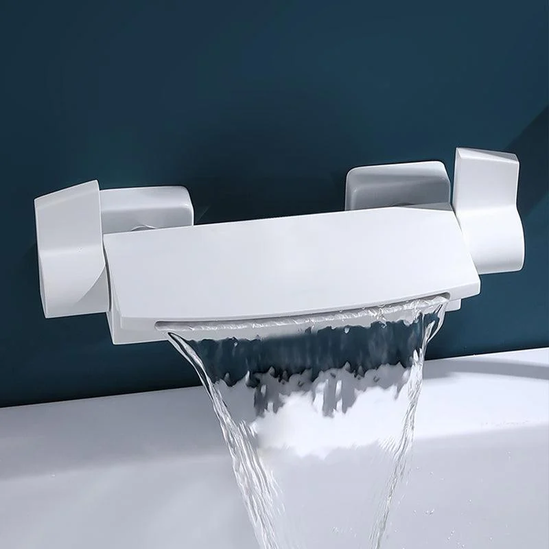 Wall Mounted Metal Freestanding Tub Filler Two Handles Freestanding Tap -Bathlova