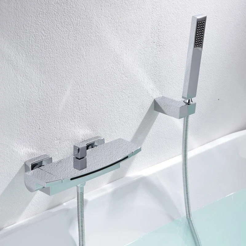 Wall Mounted Metal Freestanding Tub Filler Two Handles Freestanding Tap -Bathlova