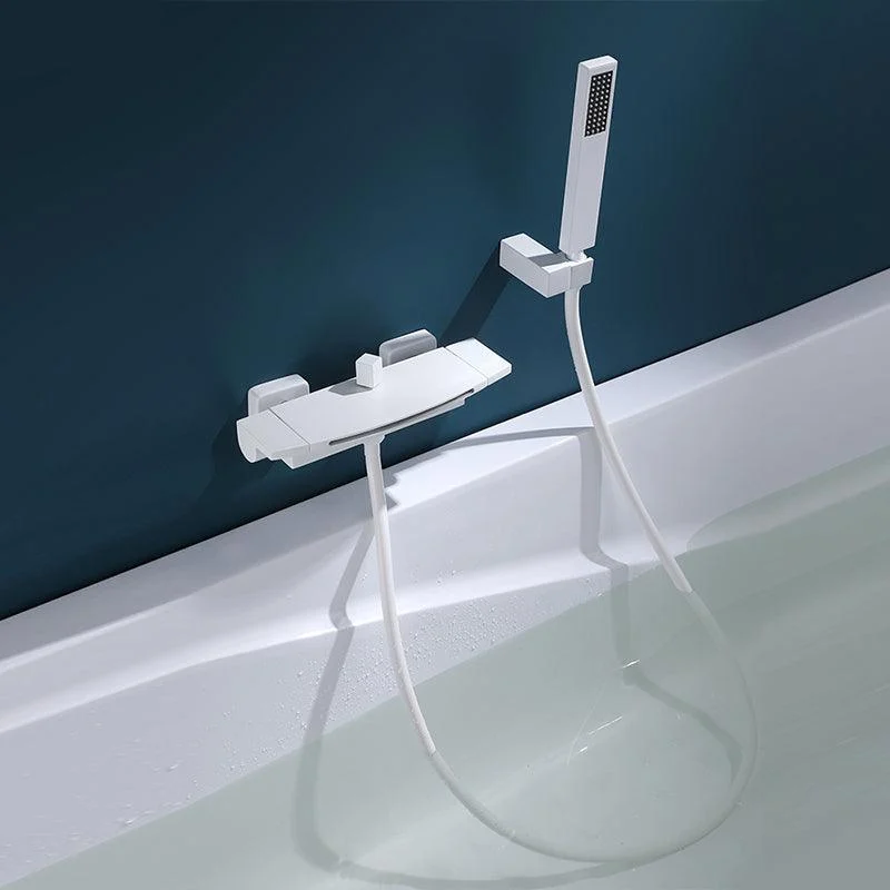 Wall Mounted Metal Freestanding Tub Filler Two Handles Freestanding Tap -Bathlova