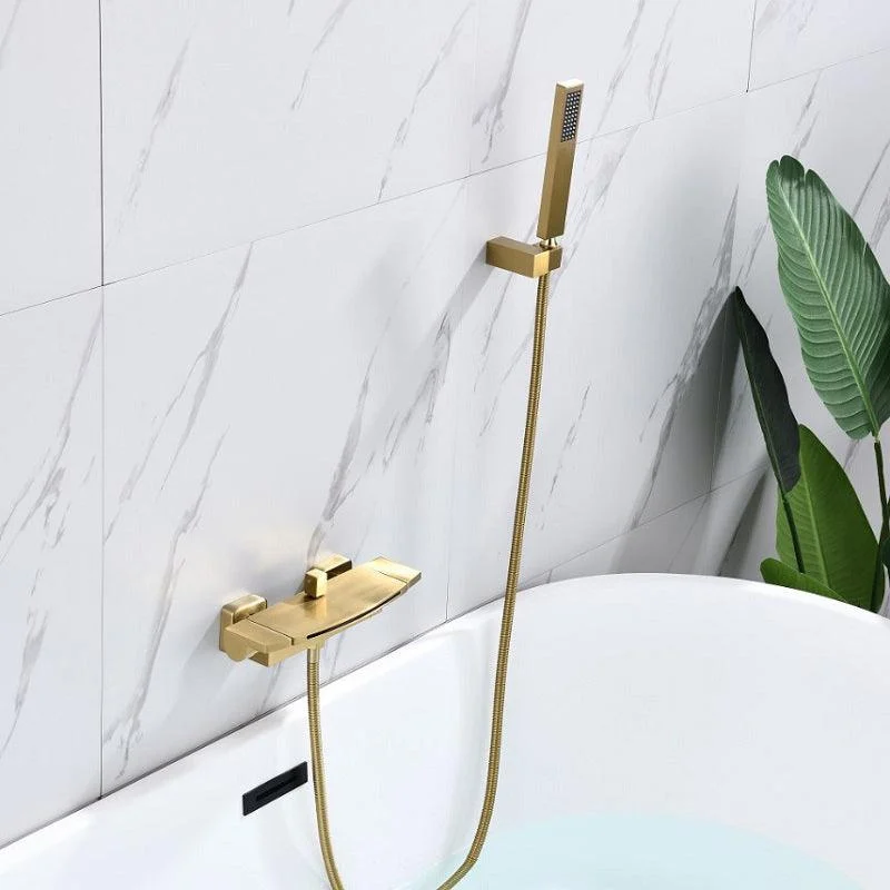 Wall Mounted Metal Freestanding Tub Filler Two Handles Freestanding Tap -Bathlova