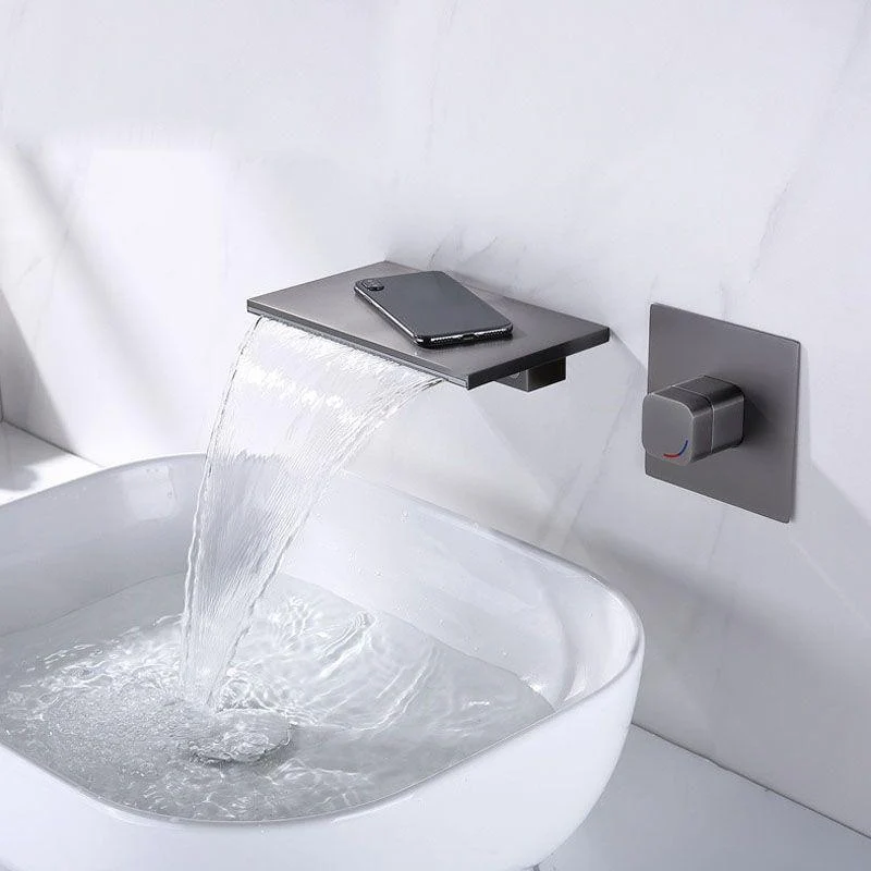 Wall Mounted Metal Freestanding Tub Filler Waterfall Freestanding Tap -Bathlova