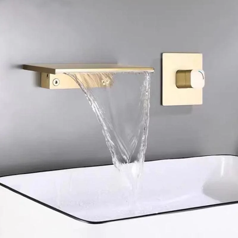 Wall Mounted Metal Freestanding Tub Filler Waterfall Freestanding Tap -Bathlova