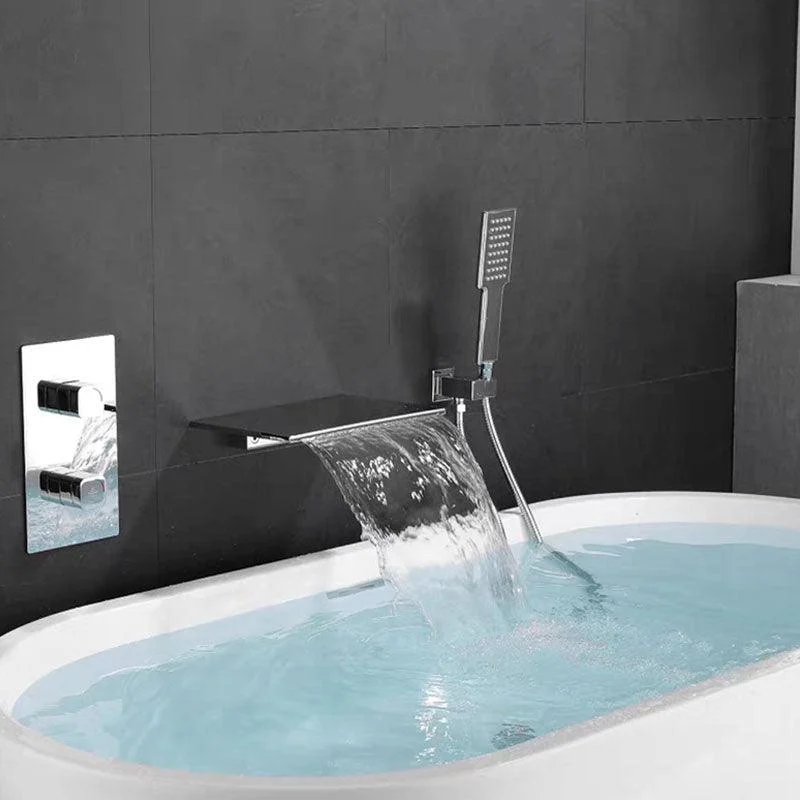 Wall Mounted Metal Freestanding Tub Filler Waterfall Freestanding Tap -Bathlova