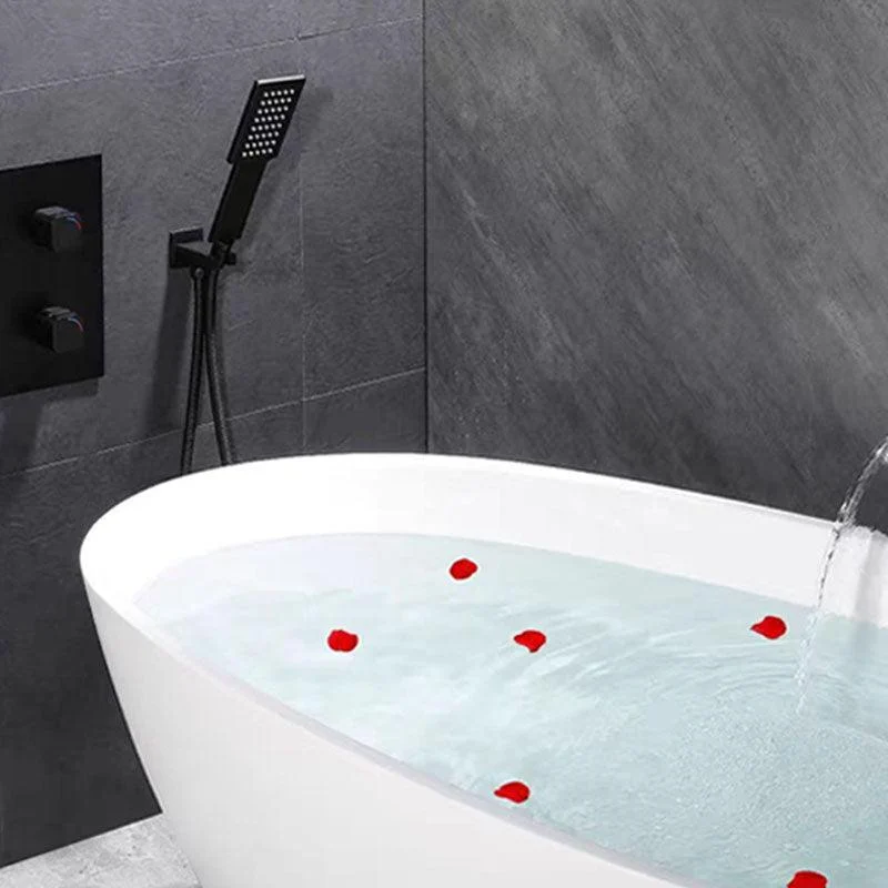 Wall Mounted Metal Freestanding Tub Filler Waterfall Freestanding Tap -Bathlova