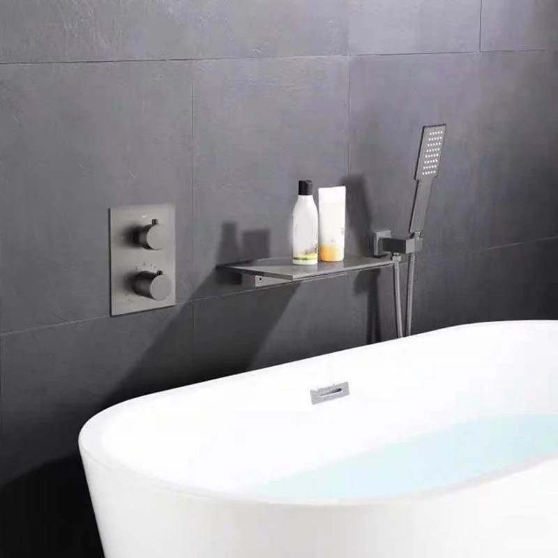 Wall Mounted Metal Freestanding Tub Filler Waterfall Freestanding Tap -Bathlova