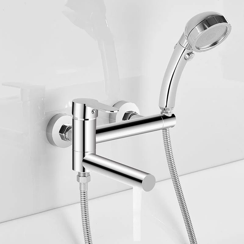 Wall Mounted Metal Rotatable Tub Filler Single Handle Tap -Bathlova