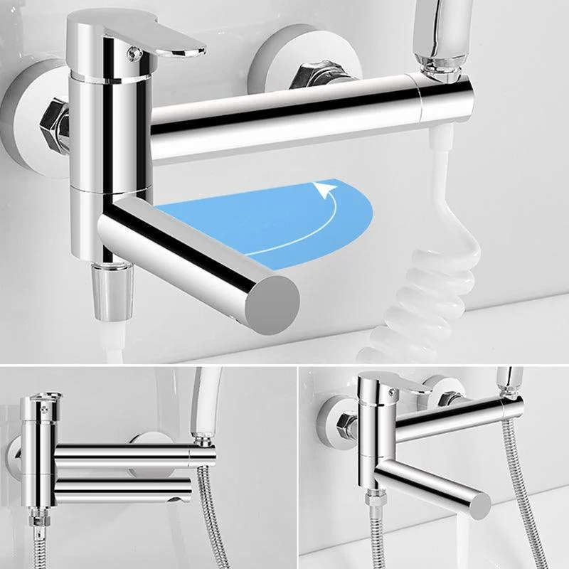 Wall Mounted Metal Rotatable Tub Filler Single Handle Tap -Bathlova